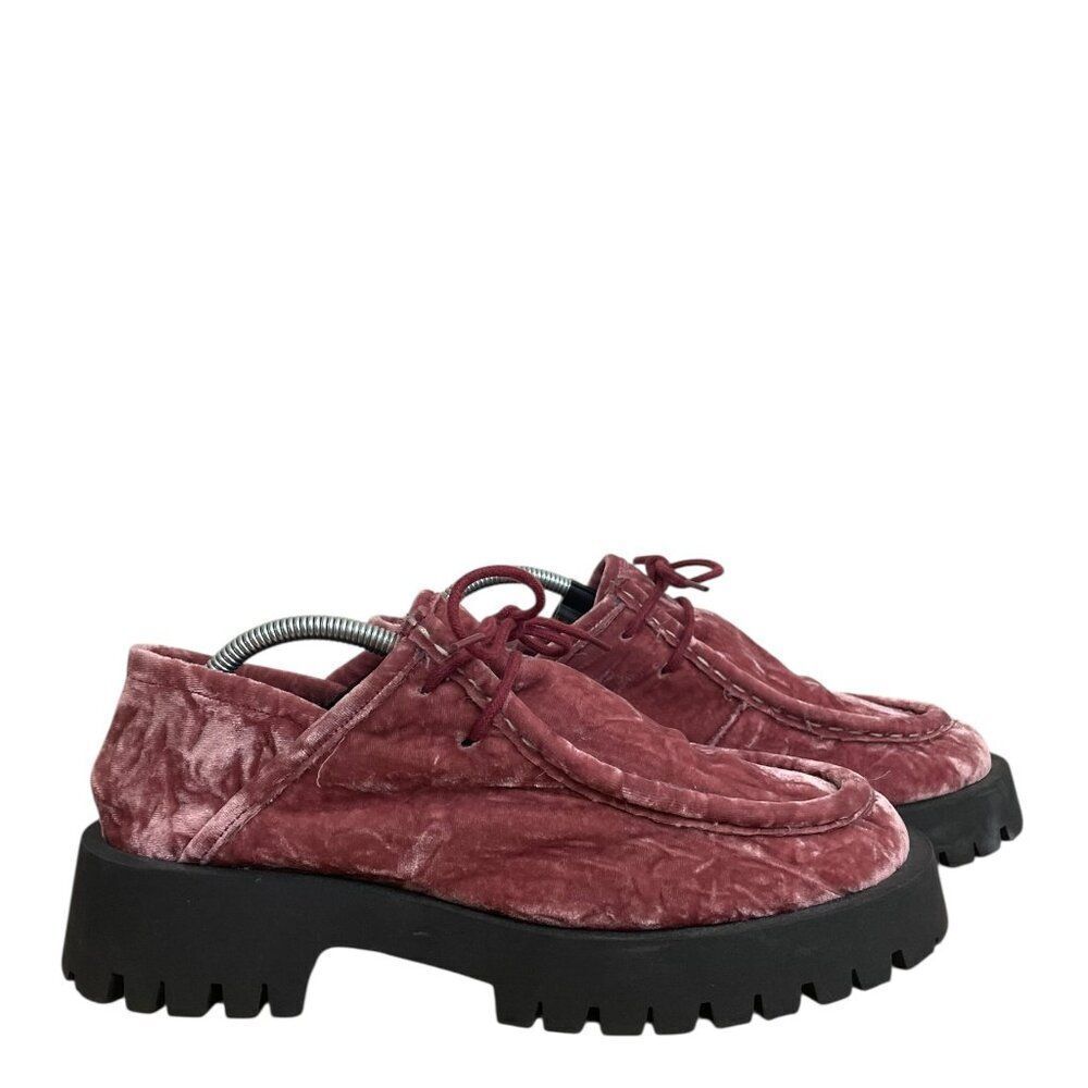 Free People Convertible Velvet Loafer Oxfords In Smoked Pink Women's Sz 8.5